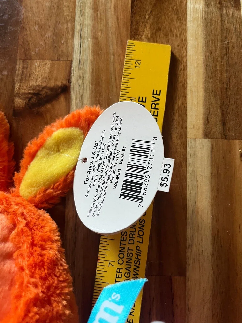M&M's Orange Plush Toy 11 Inch Easter Bunny Holding Egg